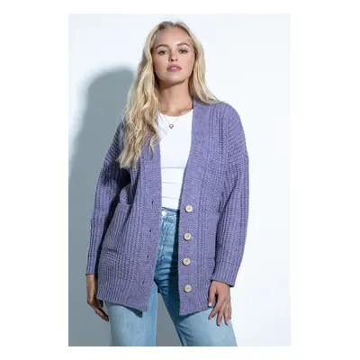 Zapínací cardigan F1695 Barva: Fialová