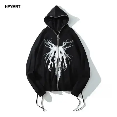 Punk hoodie s potiskem Barva: Černá