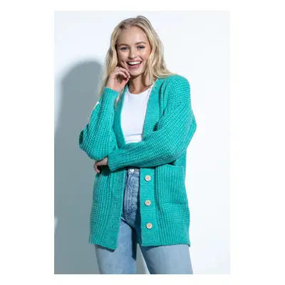 Zapínací cardigan F1695 Barva: Zelená