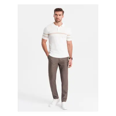 Pánské klasické chino kalhoty SLIM FIT - V1 - ESPIR Barva: Béžová