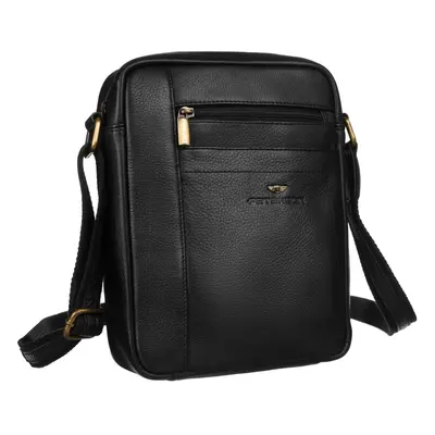 Kožená pánská taška crossbody PTN 8022-NDM BLACK