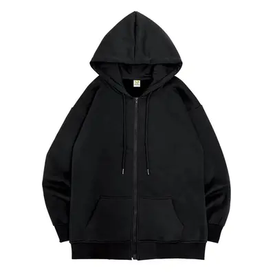 Unisex mikina na zip s kapucí oversize Barva: Černá