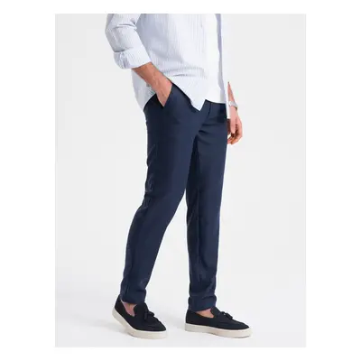 Pánské klasické chino kalhoty SLIM FIT - V1 - ESPIR Barva: Tmavě Modrá