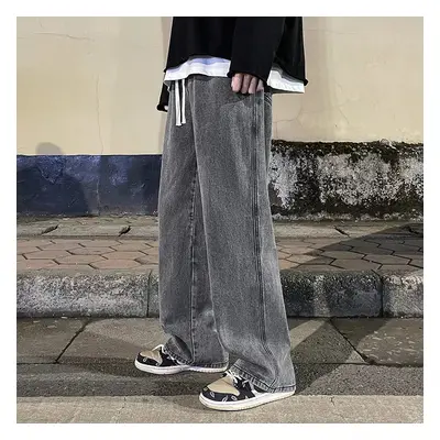 Unisex volné džíny Korean baggy Wide-leg Barva: Světle Šedá