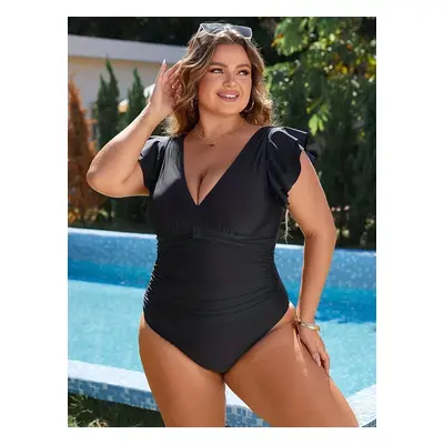 Dámské jednodílné plavky plus size Barva: Černá