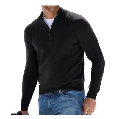 Pánský svetr se zipem Casual Sweater Barva: Černá