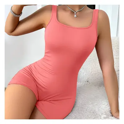 Bodycon overal s ramínky Barva: Růžová