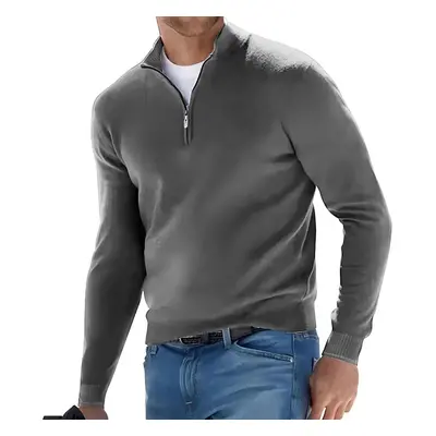 Pánský svetr se zipem Casual Sweater Barva: Tmavě Šedá