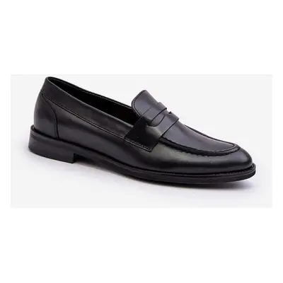 Mužské kožené polobotky Loafer Zazoo 1570/1 Barva: Černá