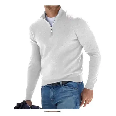 Pánský svetr se zipem Casual Sweater Barva: Bílá