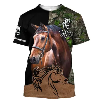 Tričko s 3D potiskem horse kůň CS448