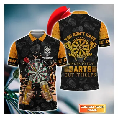 Tričko polo pro tým Darts 3D potisk vlastní jméno 3D CS500