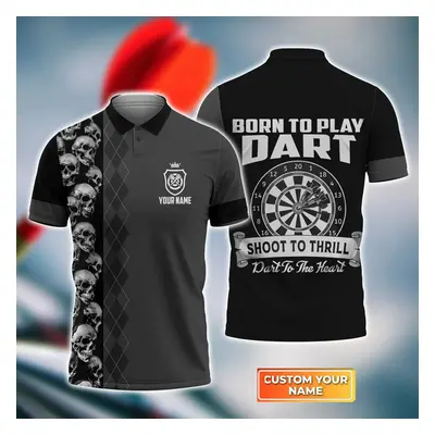 Tričko s 3D potiskem pro tým Darts s lebkou CS459