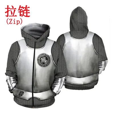 Mikina s potiskem 3D zbroj rytíře Knight Armor CS377