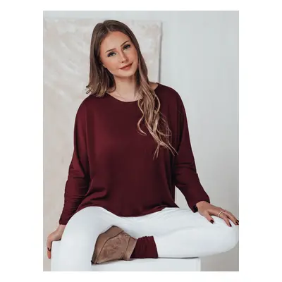 Dámská halenka LOOSEFEMME oversize s přívěskem z RY2706 Barva: Bordová