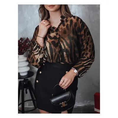 Dámská košile oversize PANTHEAS zvířecí vzor leopard RY2709 Barva: Barevná