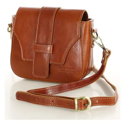 Kožená kabelka crossbody bag MAZZINI VERONA Barva: Světle Hnědá