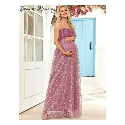 Sexy dlouhé šaty na ples Sequins SQ1126 Barva: Barevná