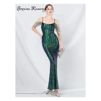 Plesové šaty dlouhé Sequins SQ1199 Barva: Zelená