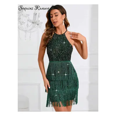 Plesové krátké šaty Sequins SQ970 Barva: Zelená