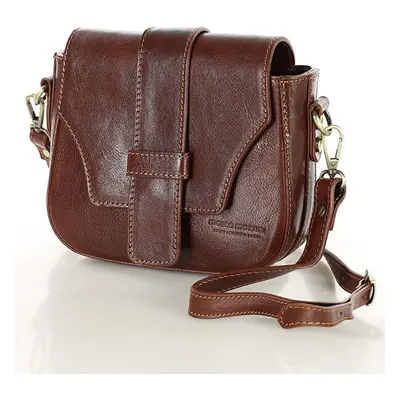 Kožená kabelka crossbody bag MAZZINI VERONA Barva: Hnědá