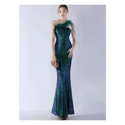 Sexy společenské šaty maxi Sequins SQ1057 Barva: Zelená