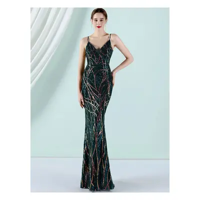 Sexy společenské šaty maxi Sequins SQ1064 Barva: Zelená