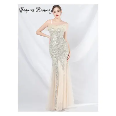 Dlouhé plesové šaty Sequins SQ1143 Barva: Stříbrná