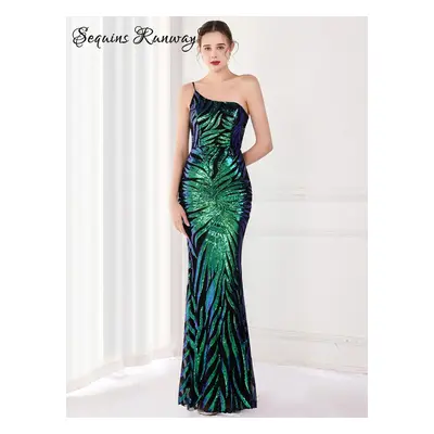 Sexy svatební šaty maxi Sequins SQ1098 Barva: Zelená