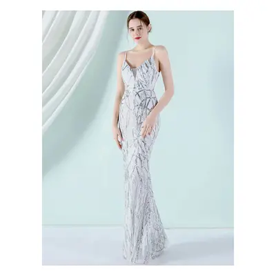 Sexy společenské šaty maxi Sequins SQ1064 Barva: Bílá