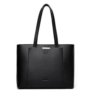 Elegantní kožená shopper kabelka Barva (Varianta): Černá