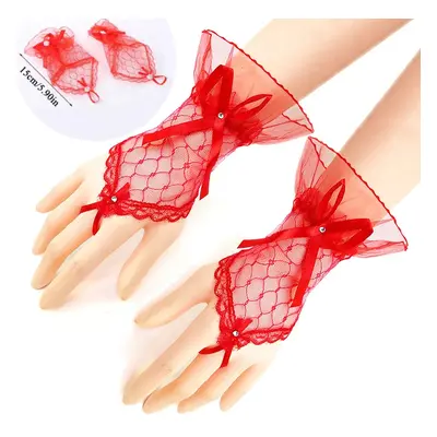 1ks party rukavice s peřím Barva (Varianta): 1pair Lace Gloves