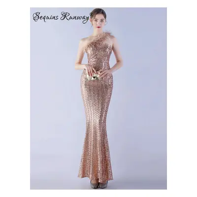 Sexy společenské šaty maxi Sequins SQ1053 Barva: Zlatá