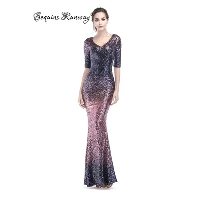 Sexy svatební šaty maxi Sequins SQ1089 Barva: Růžová