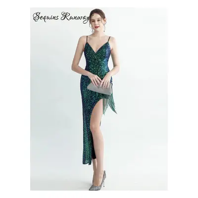 Plesové šaty dlouhé Sequins SQ1190 Barva: Zelená