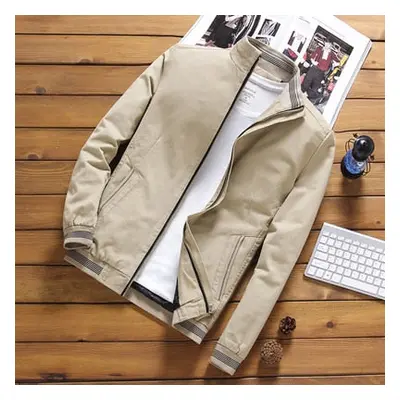 Pánská bunda bomber casual větrovka se stojáčkem Barva: Khaki