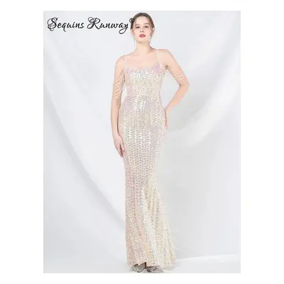 Plesové šaty dlouhé Sequins SQ1199 Barva: Aprikotová