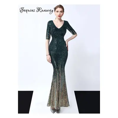 Svatební šaty dlouhé Sequins SQ1247 Barva: Zelená