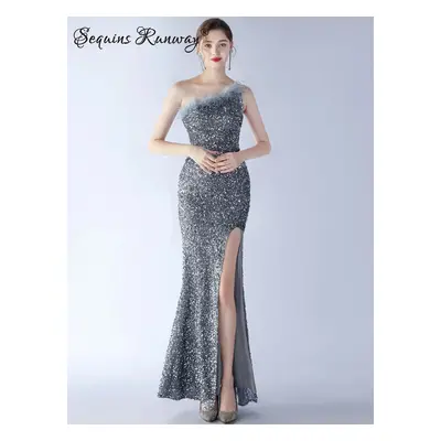 Sexy svatební šaty maxi Sequins SQ1096 Barva: Šedá