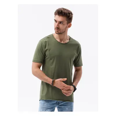 Jednobarevné pánské tričko - S1378 Barva: Khaki