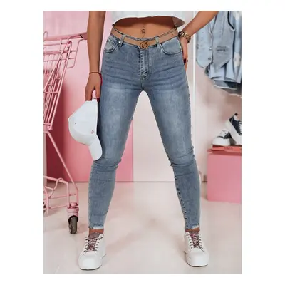 Dámské kalhoty jeanskowe skinny SKINLENA UY2374 Barva: Světle Modrá