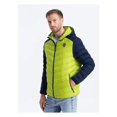 Men's quilted sports jacket - green V4 - ESPIR Barva: Limetková