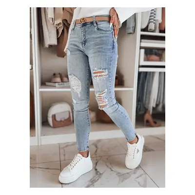 Dámské riflové kalhoty džíny skinny DEMISTYLE UY2496 Barva: Nebeská