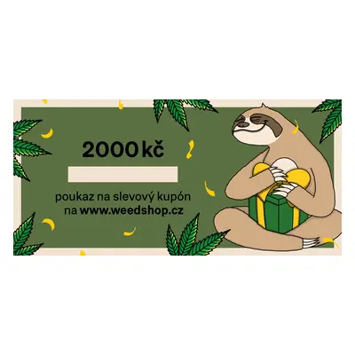 WeedShop Dárkový poukaz na slevový kupón v hodnotě 2000 Kč