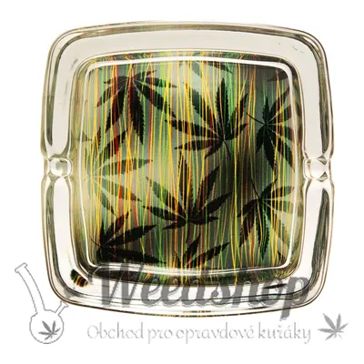 WeedShop Skleněný hranatý popelník - Child Leaves Varianty: Child Leaves 4