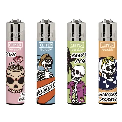 Celá sada Clipper zapalovačů Summer Skulls