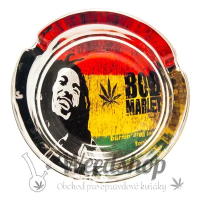 WeedShop Skleněný popelník Bob Marley - náhodný design