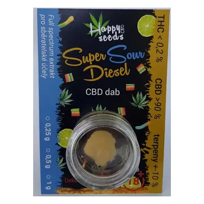 CBD dab - Super Sour Diesel (CBD>90%) od Happy seeds Váha: 0,25 g