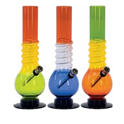 WeedShop Barevný akrylový bong s baňkou Spiral 32cm