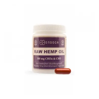 Endoca Konopný RAW olej CBD+CBDA 300 mg v kapslích, 30 ks